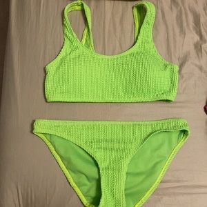 super cute bright green bathing suit